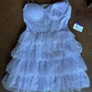 Windsor Jessica Corset Ruffled Sequin Tulle Party Dress